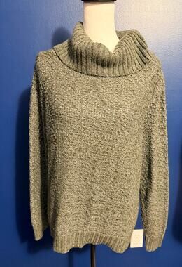 Christopher & Banks Gray Green Turtle Neck Sweater Large